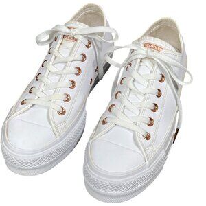 CONVERSE CHUCK TAYLOR Ladies All Star Platform Sneakers White Sz 9 #564670C EUC